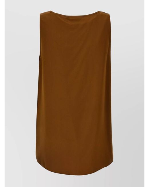 Max Mara Brown Silk Tank Top