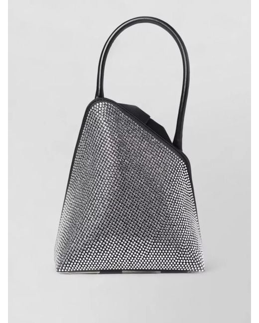 The Attico Gray Bucket Bag Embellished Exterior Structured Top Handle