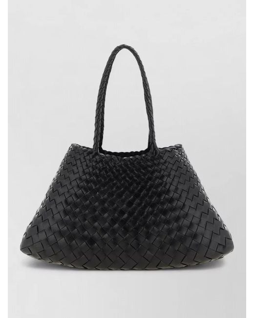 Dragon Diffusion Black Santa Croce Big Leather Tote Bag