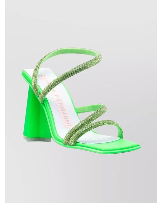 Chiara Ferragni Green Star Heel Sandals