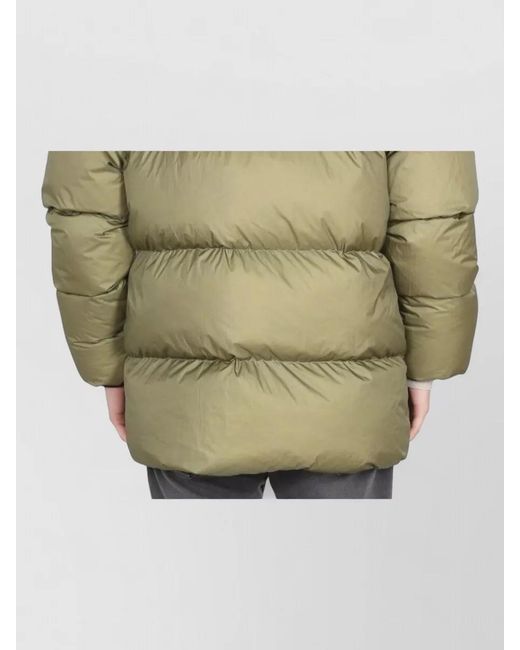 Ienki Ienki Green Hooded Down Jacket Michlin Quilted Design for men