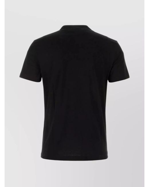 Versace Black Cotton Logo-Embroidered Short-Sleeve T-Shirt for men