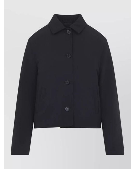Jil Sander Blue Cropped Sport Jacket Clean Line Design