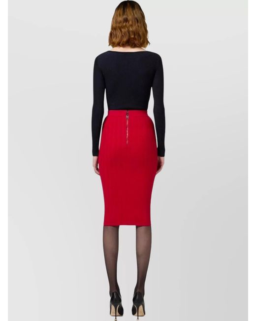 Elisabetta Franchi Red Pencil Skirt