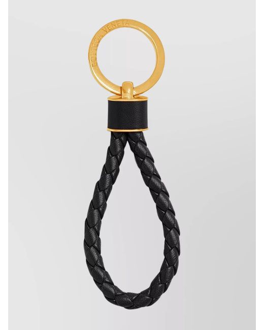 Bottega Veneta Black Leather Keyring