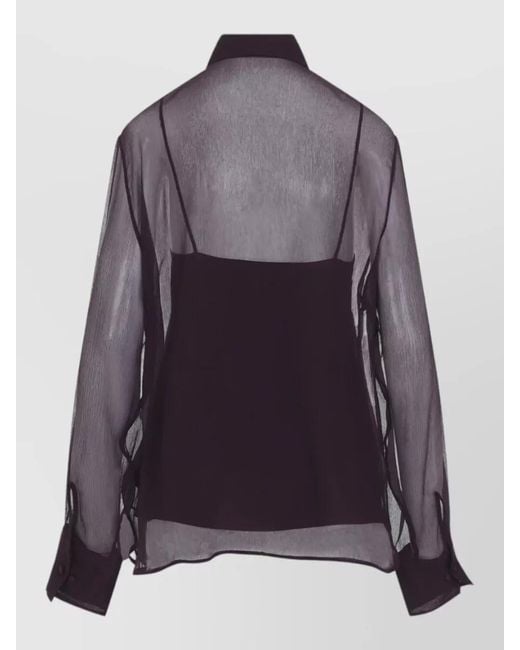 Ermanno Scervino Blue Silk Chiffon Shirt Relaxed Silhouette