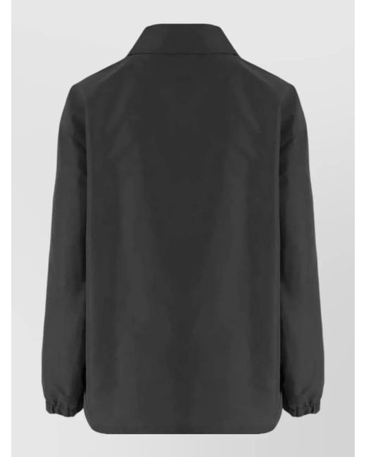 Jil Sander Black Logo Jacket Pointed Collar Long Sleeves