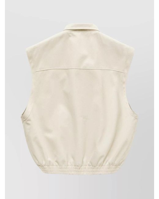 1989 STUDIO Natural Gabardine Zip Up Vest