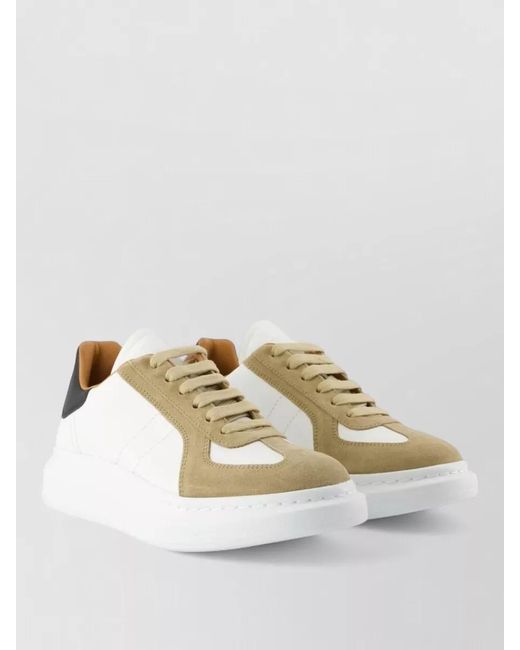 McQueen Natural Leather Oversized Low-Top Sneakers for men
