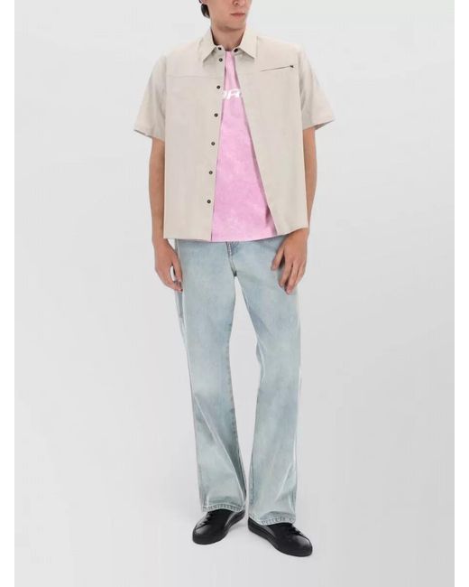 MSGM Blue Logo Jeans Straight Leg Five Pocket for men