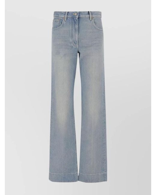 Valentino Blue Denim Straight-Leg Trousers