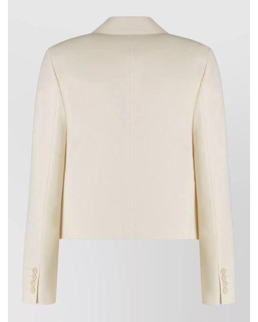 Max Mara Natural Asturie Cotton Tailored Jacket Bow Detail