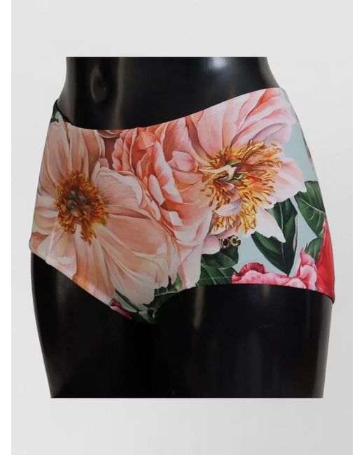 Dolce & Gabbana Pink Floral-Print Bikini Briefs