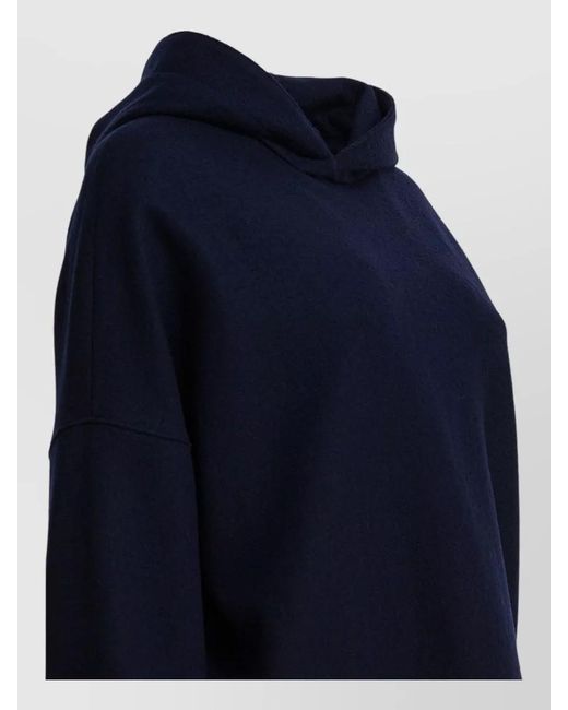 Circolo 1901 Blue Hooded Sweatshirt Long Sleeves Relaxed Fit