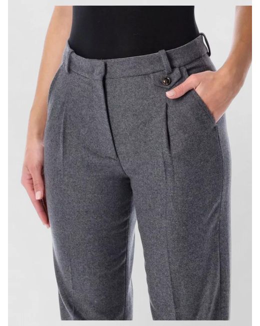 THE GARMENT Blue Mitch Pant Tailored Pleated Front Belt Loops