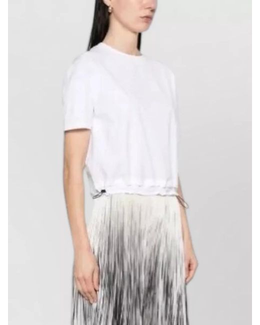 Herno White Knit Top Short Sleeves Crew Neck
