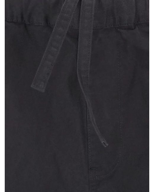Entire studios Black Cotton Straight Deck Shorts for men