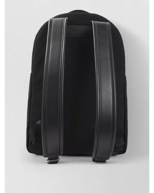 Giorgio Armani Black City Backpack Structured Fabric Front Pocket for men