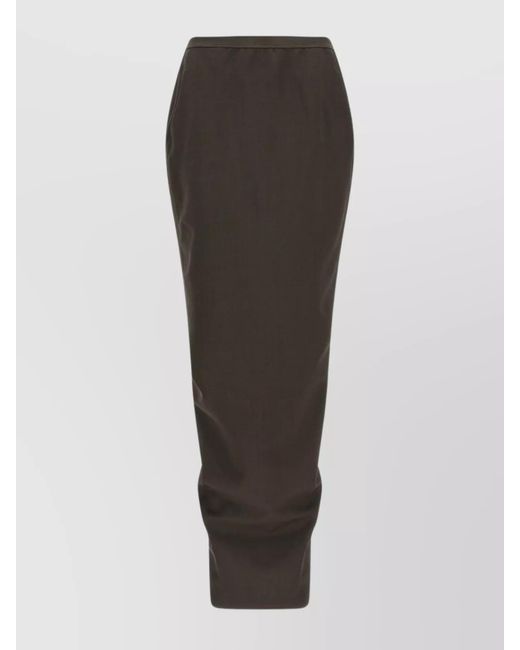 Rick Owens Black Long Skirt With Soft Pillar Design