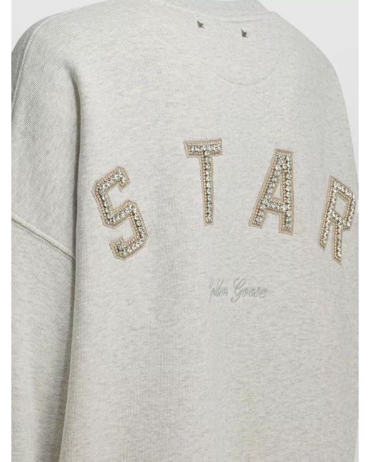 Golden Goose Deluxe Brand Gray Star Print Crew Neck Sweatshirt