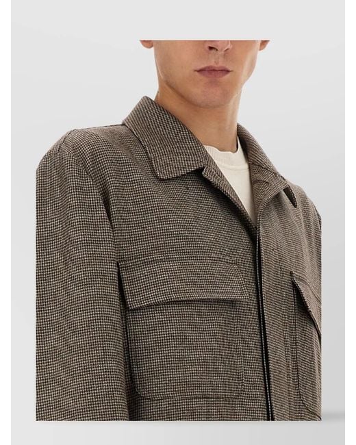 Lardini Gray Wool Cashmere Shirt Jacket for men