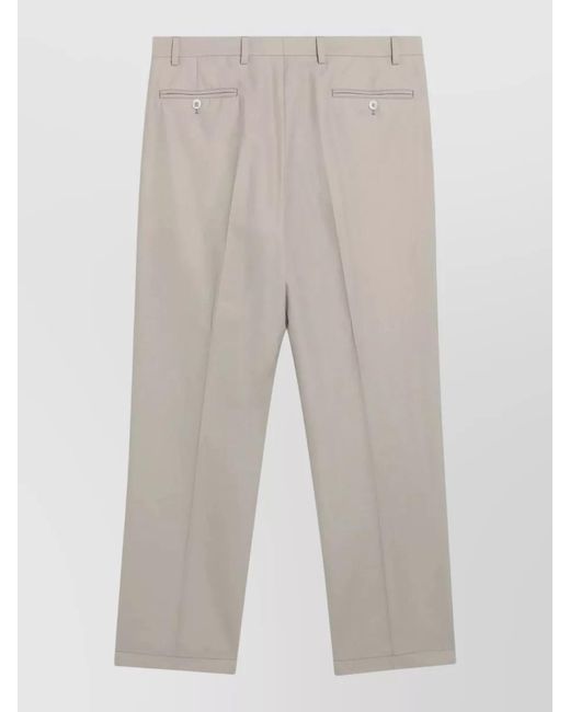 Prada White Tailored Pants Belt Loops Front Pleats for men