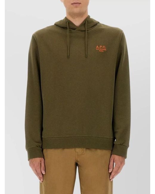 A.P.C. Green Cotton Hoodie for men