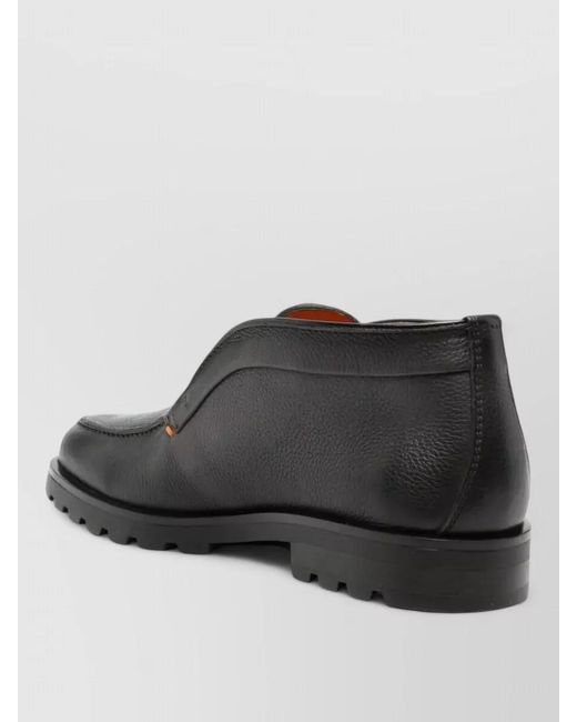 Santoni Gray Leather Loafers for men