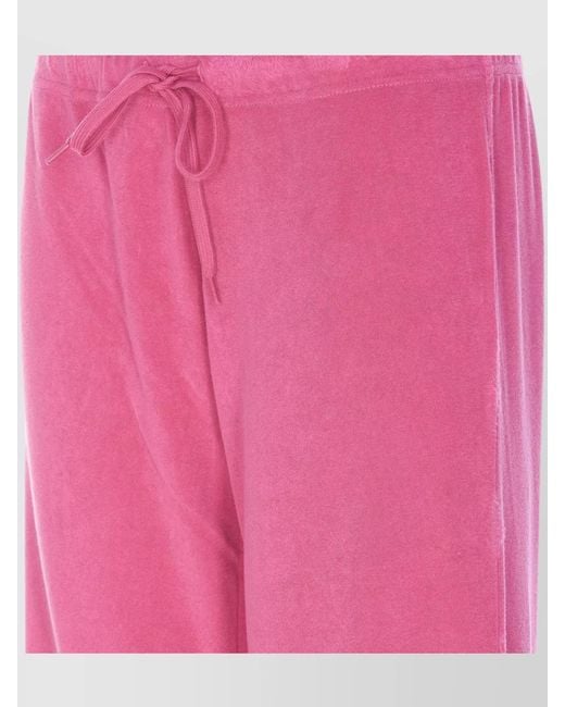 Balenciaga Pink Velvet Wide-Leg Trousers
