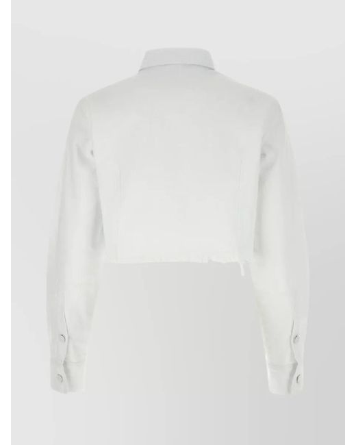Raf Simons White Cotton Cropped Shirt