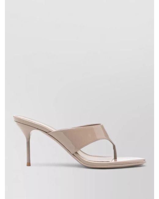 Paris Texas Natural Lidia Thong Mules Open Toe Patent