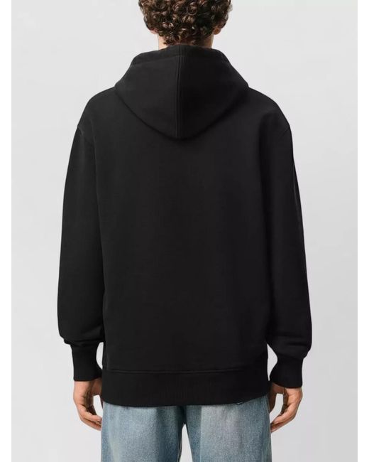 AMI Black Ami De Coeur Cotton Logo Hoodie for men
