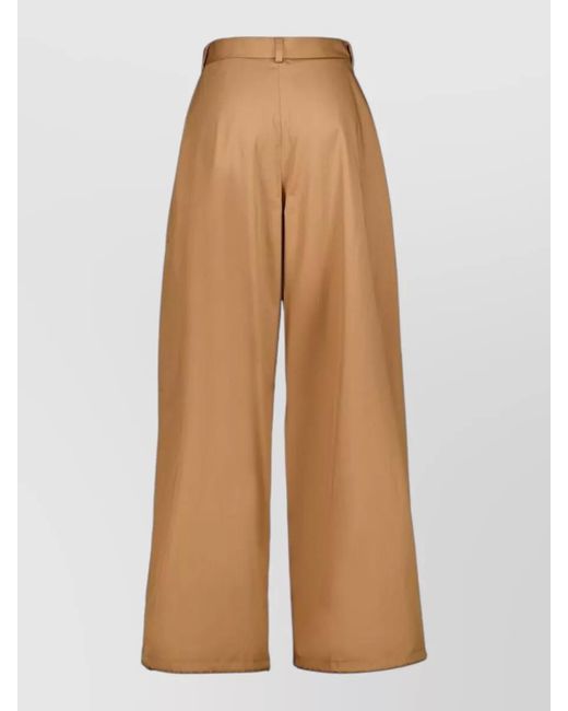 Stella McCartney Natural Cotton Wide-Leg Trousers