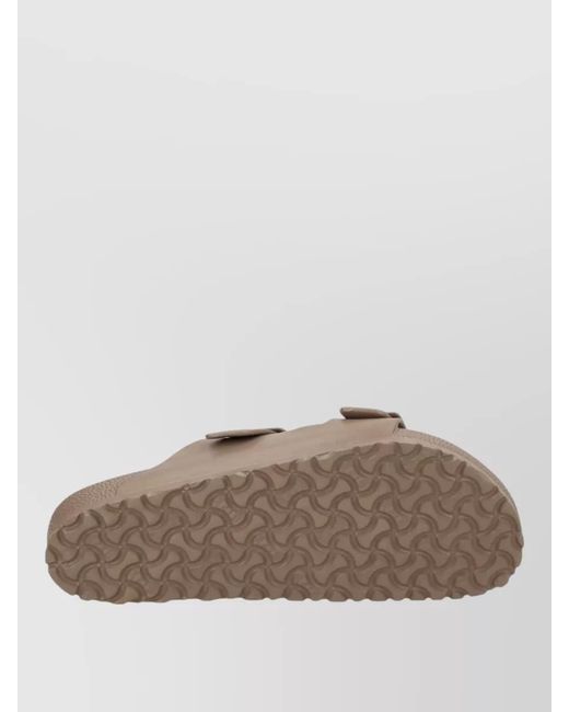 Birkenstock Natural Double Strap Flat Sole Open Toe Slides