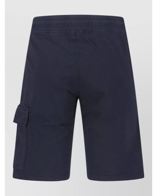 C P Company Blue Cotton Straight-Leg Bermuda Shorts for men