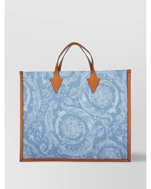Versace Blue Denim Tote Bag for men