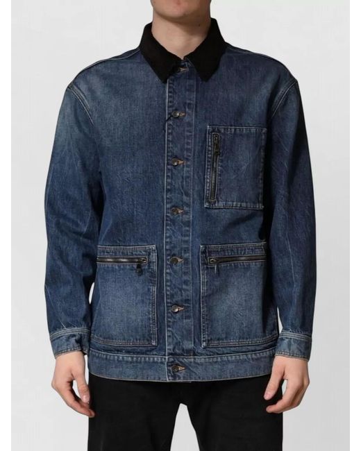 Dolce & Gabbana Blue Cotton Denim Blouson Jacket for men
