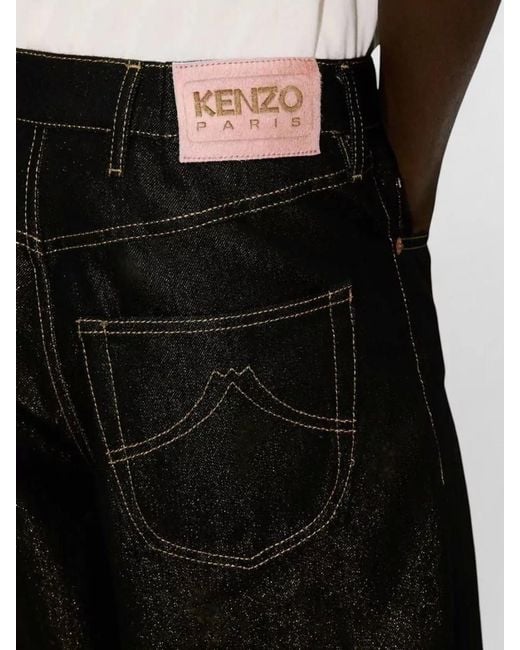 KENZO Gray Denim Wide-Leg Turn-Up Jeans for men