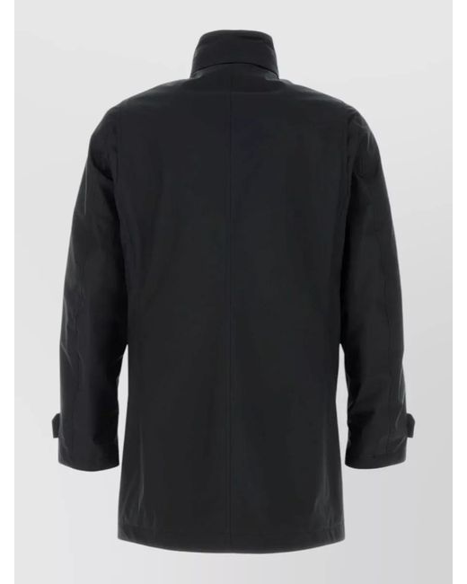 Moorer Blue Polyester Blend Duca Jacket High Collar for men
