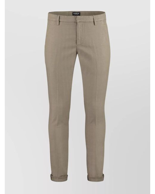 Dondup Gray Cotton Chino Trousers for men