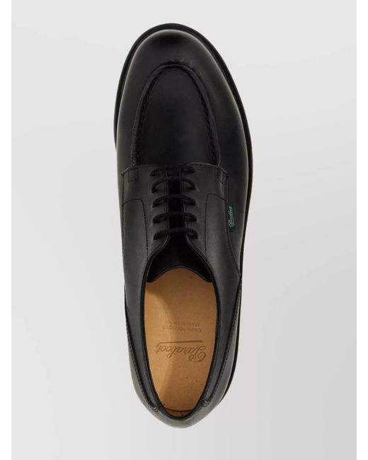 Paraboot Black Leather Lace-Up Shoes for men