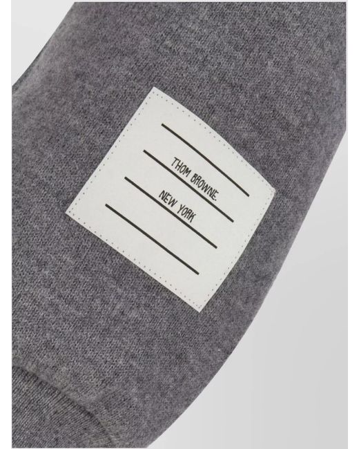 Thom Browne Gray Wool Knitted Side-Stripe Track Pants