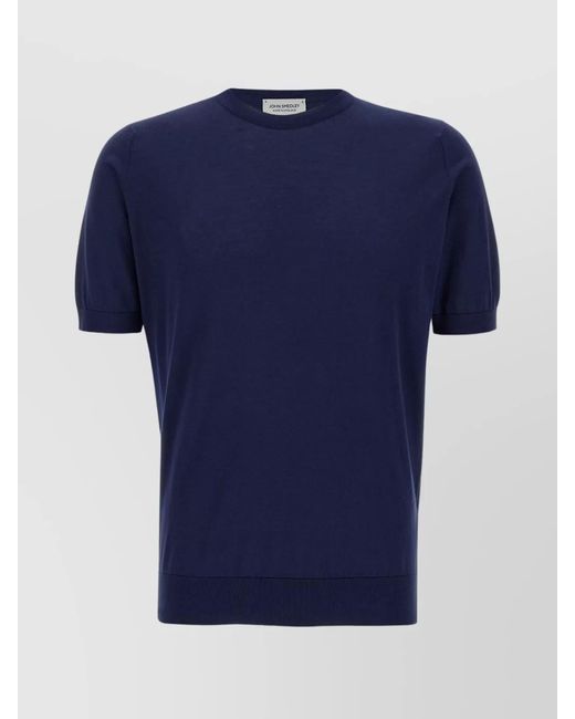 John Smedley Blue 'Kempton' Crew Neck T-Shirt for men