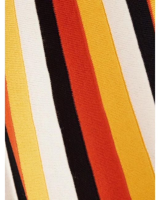 Chloé Orange Striped Wool Boat Neck Blouse
