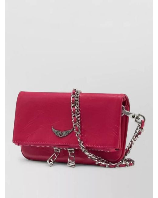Zadig & Voltaire Red Rock Nano Vintage Leather Chain Shoulder Bag