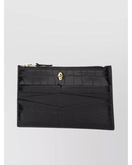 McQueen Black Leather Pouch