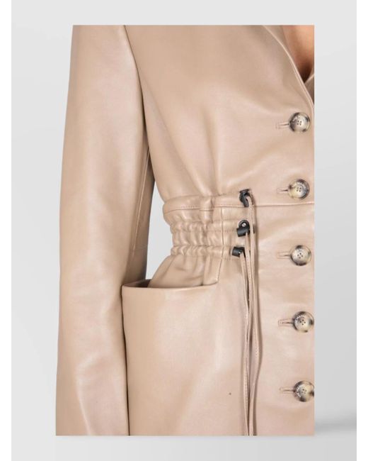The Mannei White Leather Blazer Dress