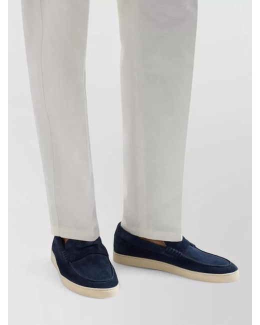Brunello Cucinelli Blue Suede Loafers for men
