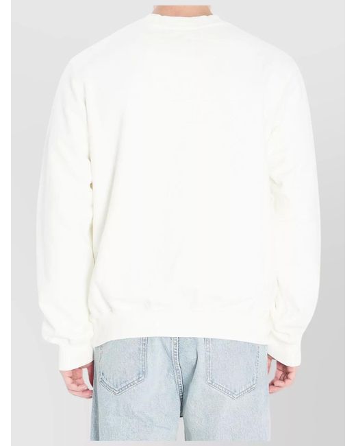 Casablanca White Organic Cotton Relaxed-Fit Embroidered Sweatshirt for men