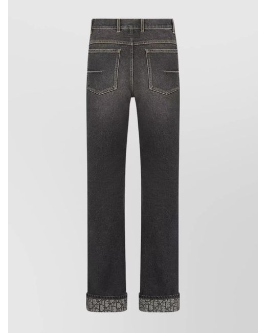 Dior Gray Denim Straight Trousers